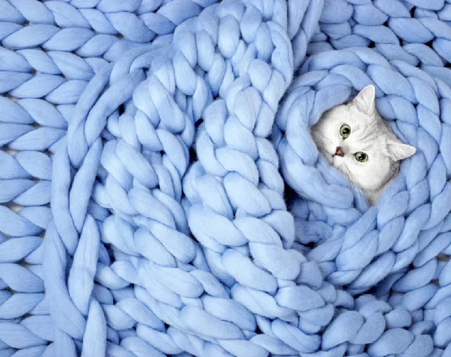 Cozy Chunky Merino Wool Blanket - Thick, Warm, and Stylish Throw for Sofa or Bed