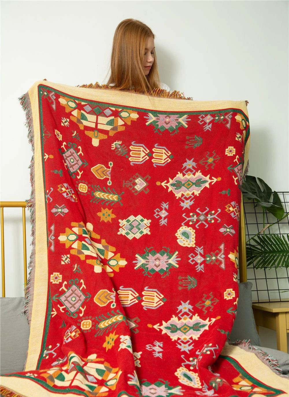 Boho Tribal Blankets: Outdoor Rugs, Picnic & Travel Throws with Tassels