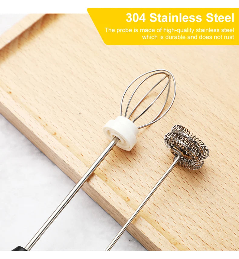 USB Rechargeable Handheld Milk Frother - High-Speed Coffee & Cappuccino Whisk Mixer
