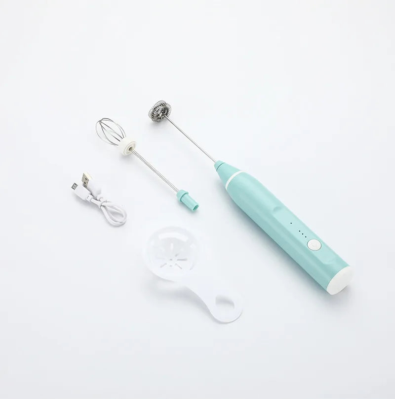 USB Rechargeable Handheld Milk Frother - High-Speed Coffee & Cappuccino Whisk Mixer