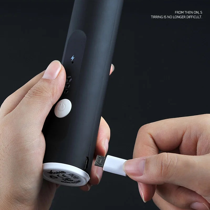 USB Rechargeable Handheld Milk Frother - High-Speed Coffee & Cappuccino Whisk Mixer