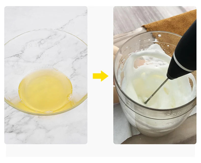USB Rechargeable Handheld Milk Frother - High-Speed Coffee & Cappuccino Whisk Mixer