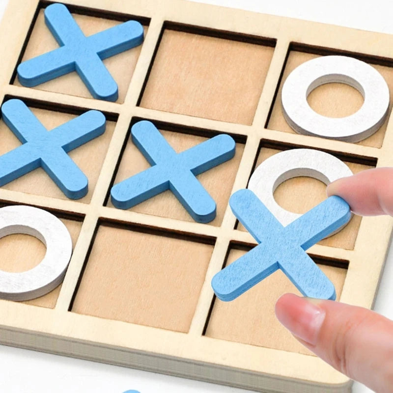 Wooden Noughts & Crosses: Fun Parent-Child Board Game & Educational Toy