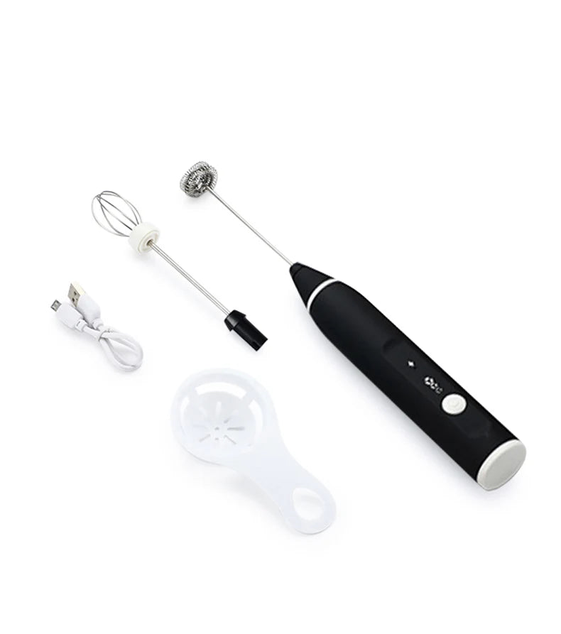 USB Rechargeable Handheld Milk Frother - High-Speed Coffee & Cappuccino Whisk Mixer