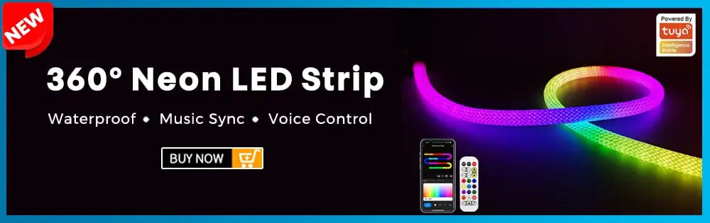 Vibrant Tuya Smart RGBIC LED Strip - Alexa & Google Home Compatible