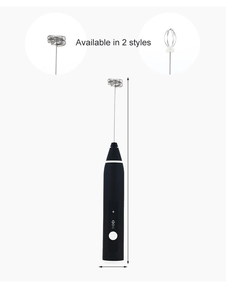 USB Rechargeable Handheld Milk Frother - High-Speed Coffee & Cappuccino Whisk Mixer