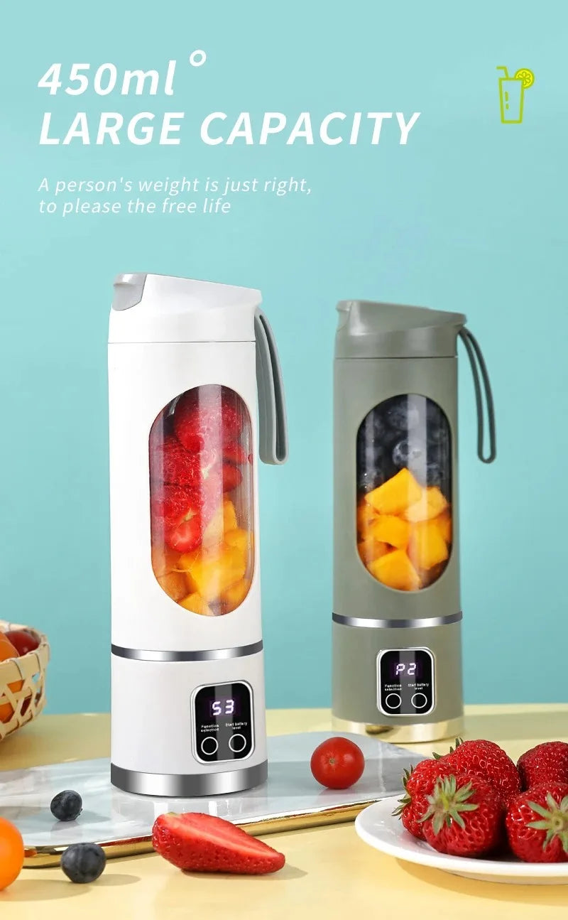 Compact Electric Juicer & Smoothie Blender - Portable, Multifunctional Fruit Mixer