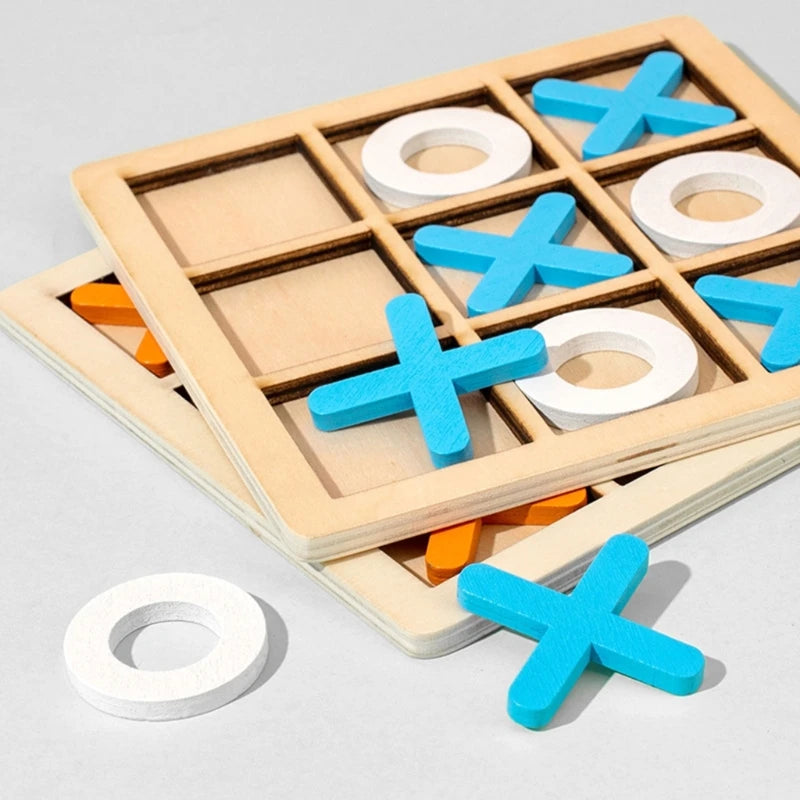 Wooden Noughts & Crosses: Fun Parent-Child Board Game & Educational Toy
