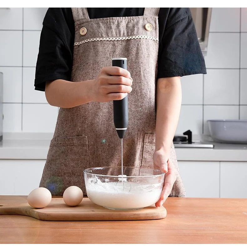 USB Rechargeable Handheld Milk Frother - High-Speed Coffee & Cappuccino Whisk Mixer
