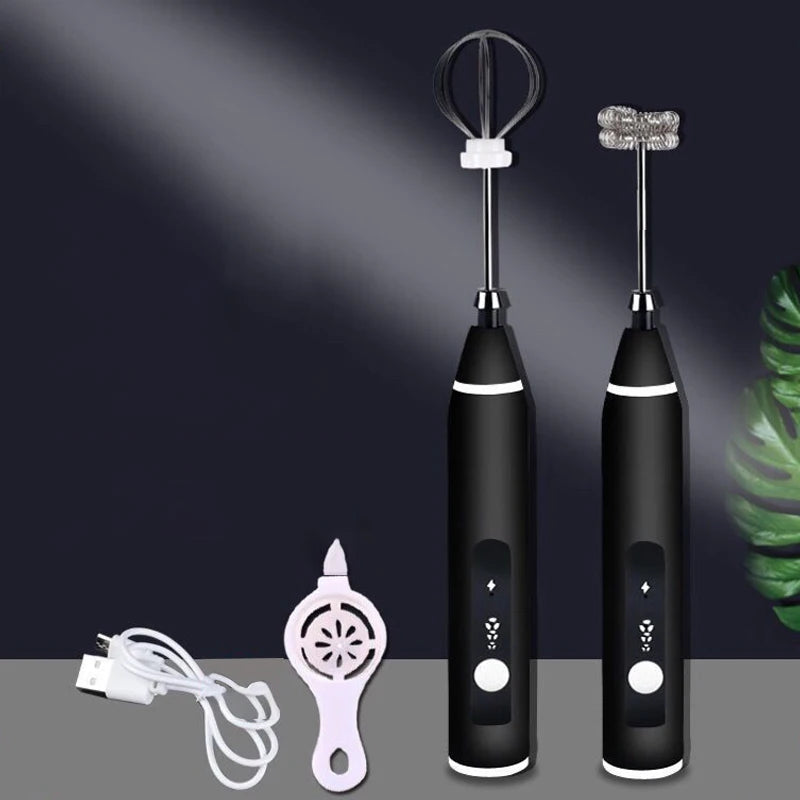 USB Rechargeable Handheld Milk Frother - High-Speed Coffee & Cappuccino Whisk Mixer