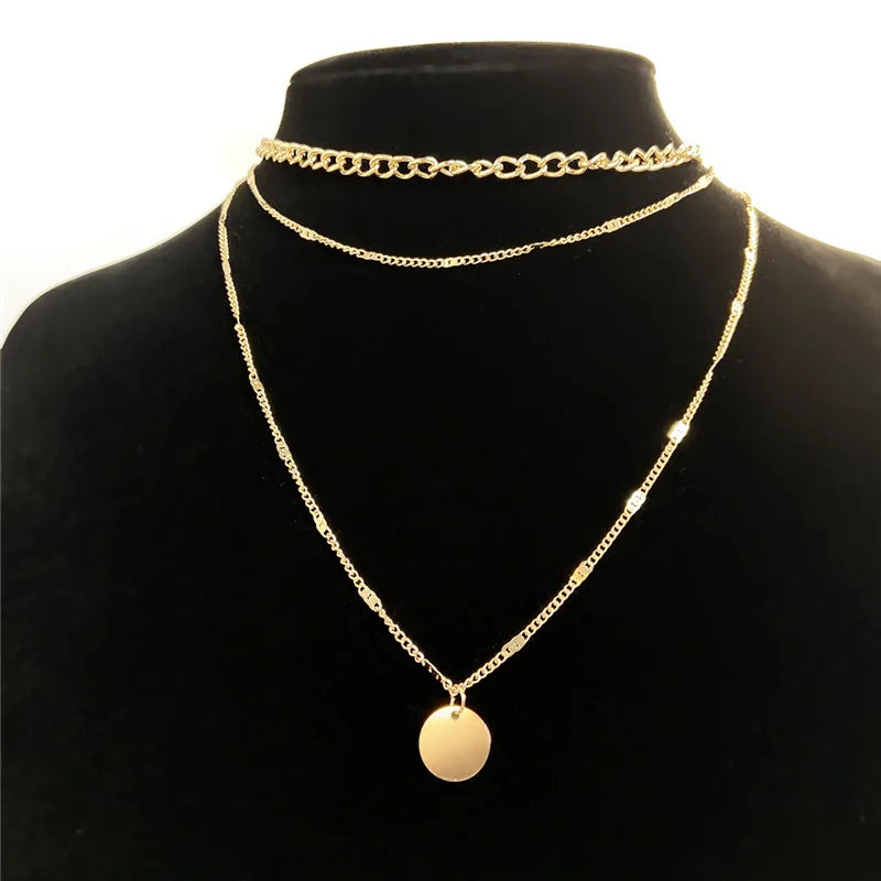 Chic Vintage Layered Necklace - Women's Fashion Pendant 2022 | Aesthetic Jewelry Gift