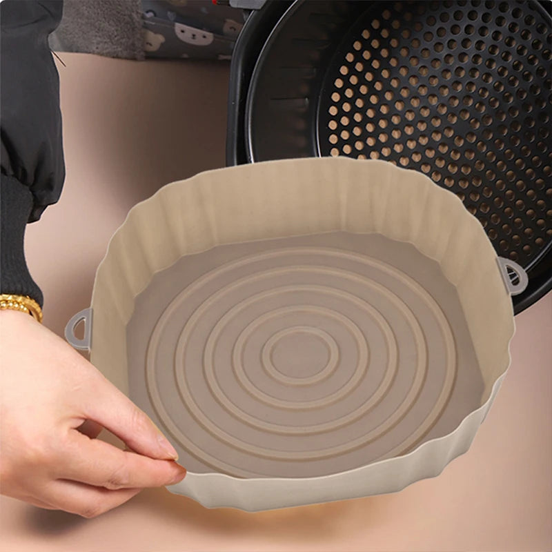 Eco-Friendly 3-Piece Silicone Air Fryer Tray Set