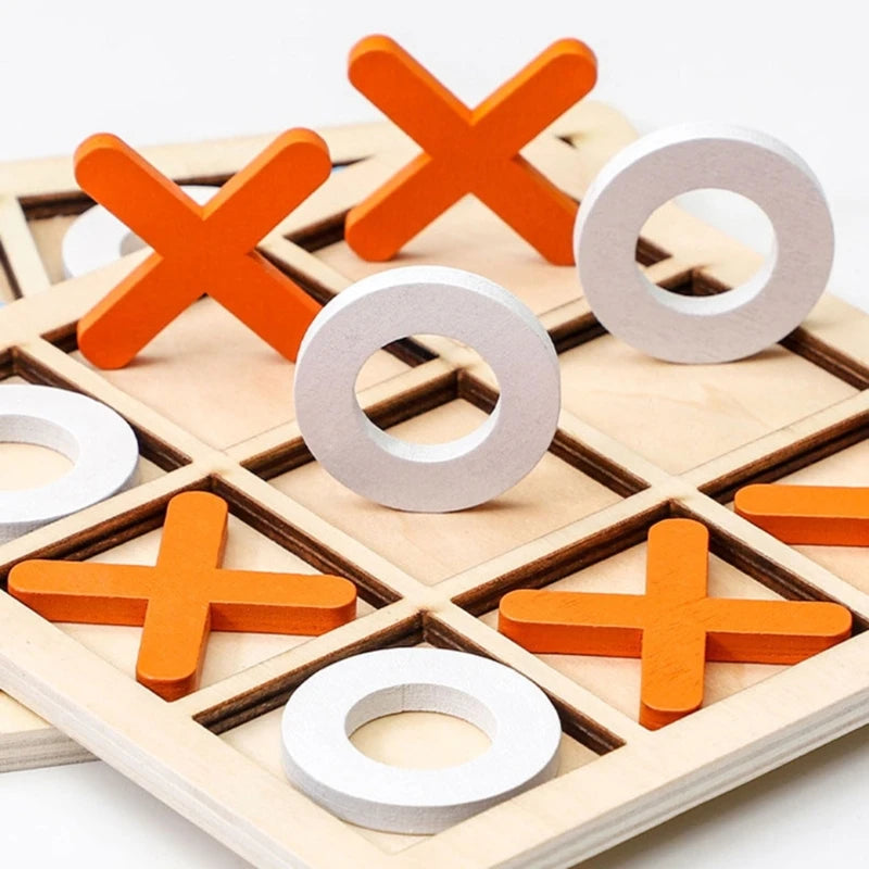 Wooden Noughts & Crosses: Fun Parent-Child Board Game & Educational Toy