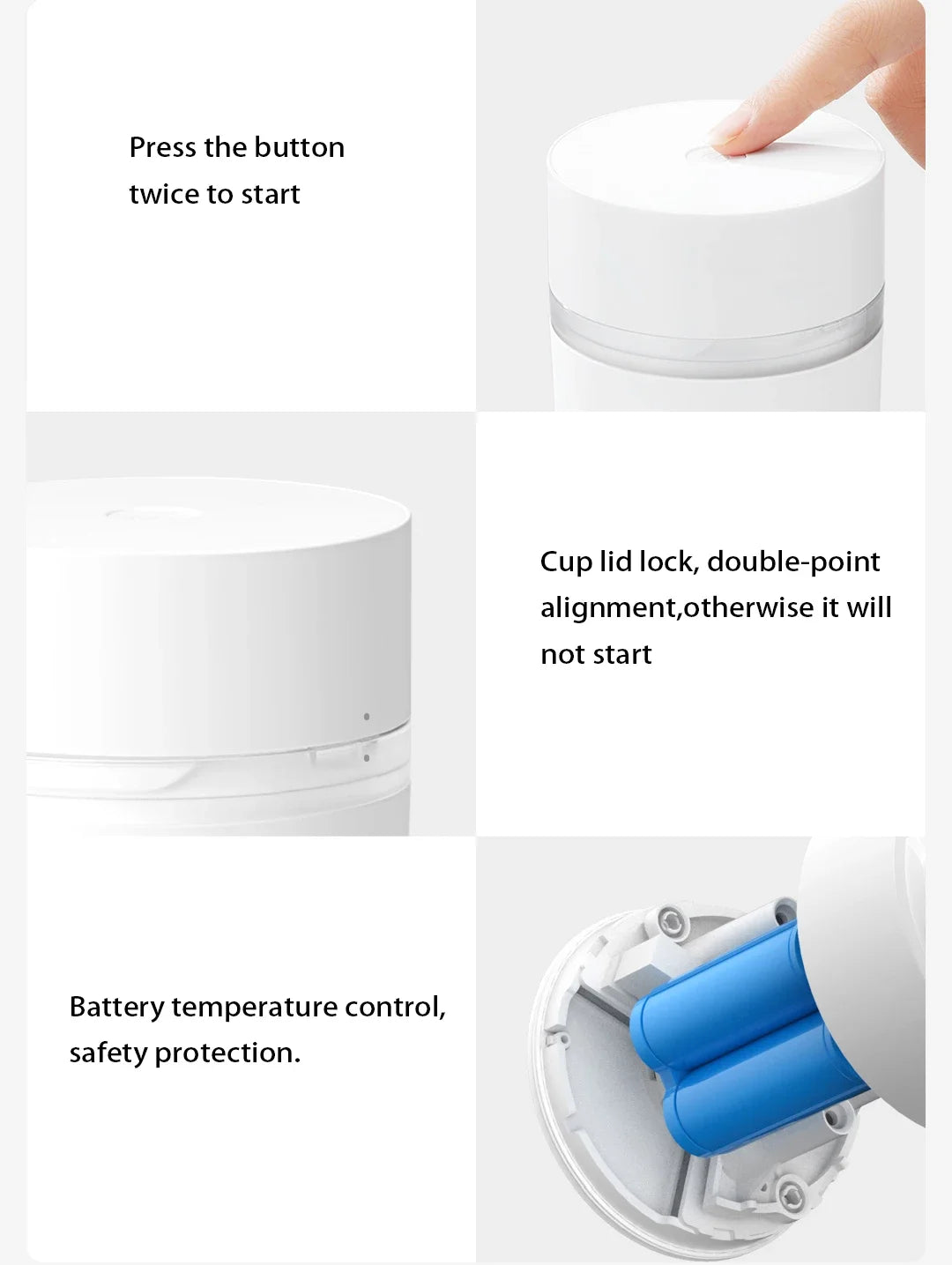 Xiaomi Mijia Mini Portable Blender & Juicer - Electric Fruit & Orange Juice Maker for Home