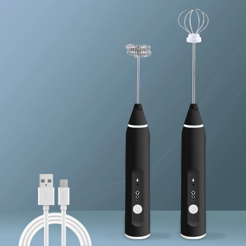 USB Rechargeable Handheld Milk Frother - High-Speed Coffee & Cappuccino Whisk Mixer