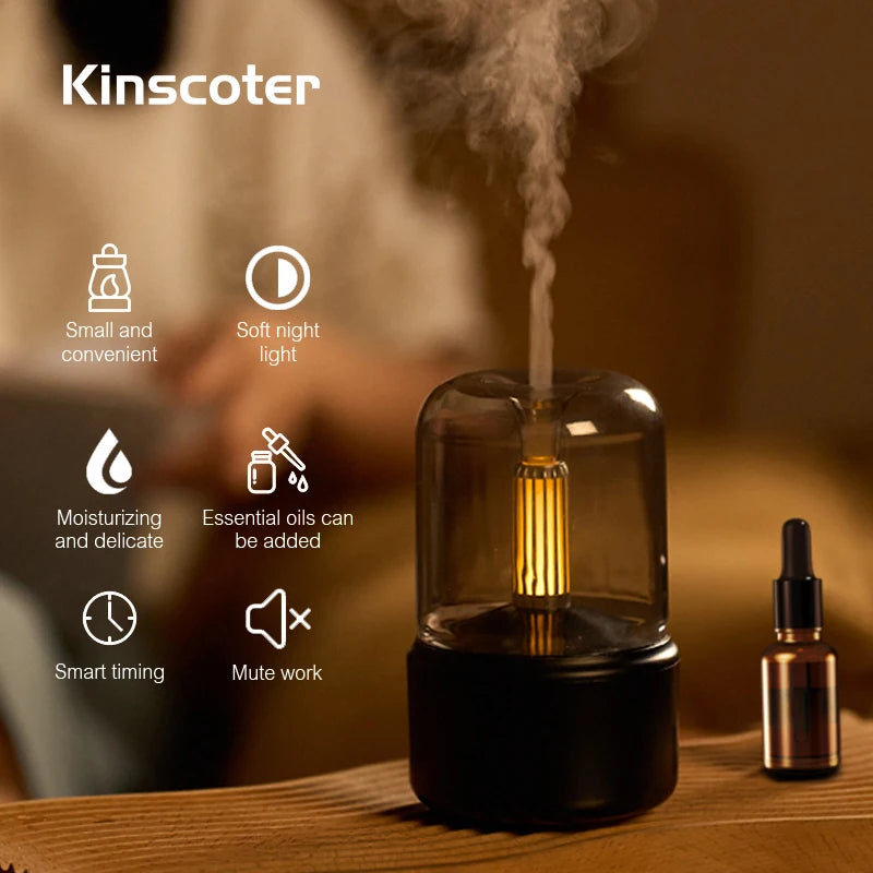 KINSCOTER USB Aromatherapy Diffuser - Mini Ultrasonic Humidifier for Bedroom