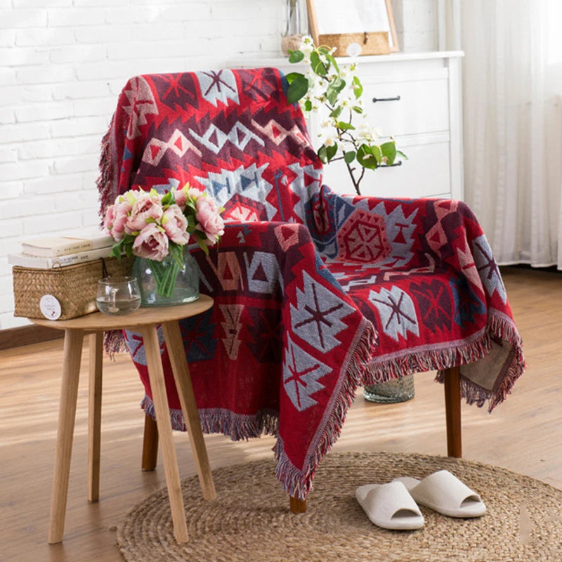 Boho Tribal Blankets: Outdoor Rugs, Picnic & Travel Throws with Tassels