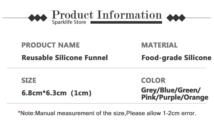 Eco-Friendly Silicone Folding Funnel - BBQ, Oil, Liquid & More!