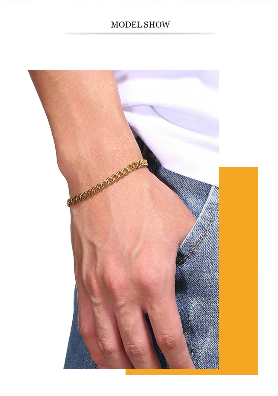 Vnox Chunky Miami Curb Chain Bracelet - Stainless Steel Cuban Link for Men, Classic Punk Jewelry