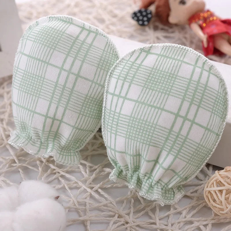 5-Pack Newborn Cotton Cartoon Mittens - Soft, Reusable Baby Gloves (0-3M)