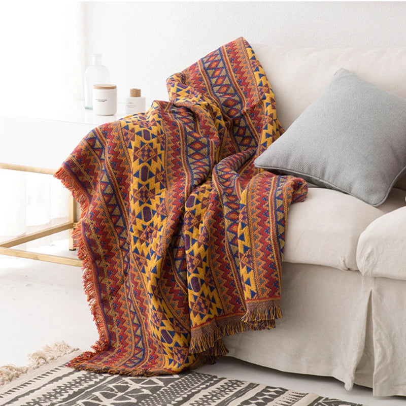 Boho Tribal Blankets: Outdoor Rugs, Picnic & Travel Throws with Tassels