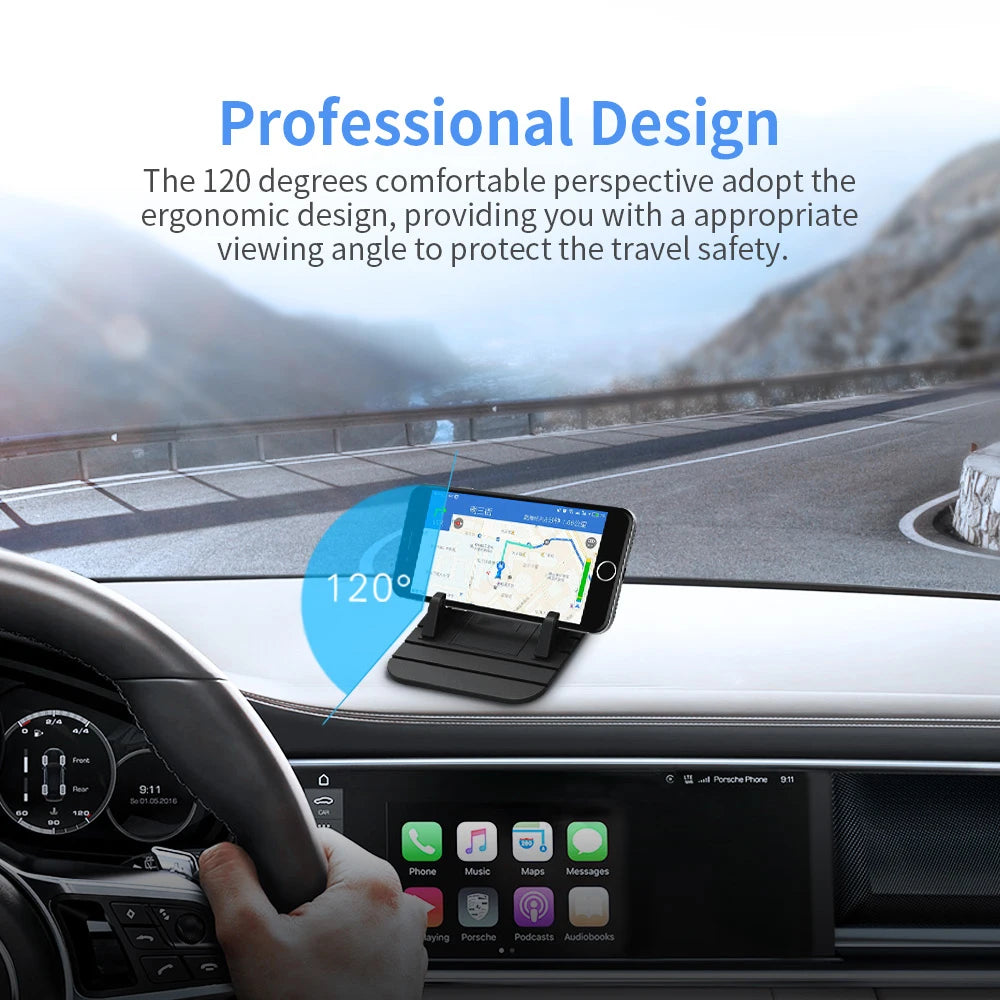 Universal Non-Slip Car Dashboard Phone & GPS Holder - Silicone Mat for Smartphones