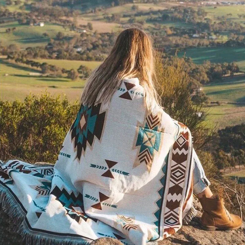 Boho Tribal Blankets: Outdoor Rugs, Picnic & Travel Throws with Tassels