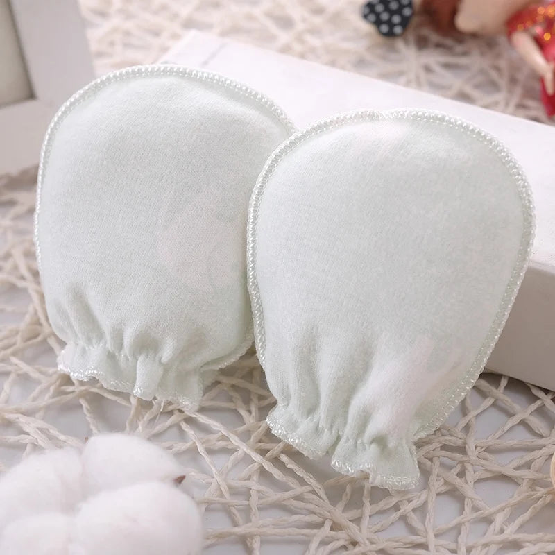 5-Pack Newborn Cotton Cartoon Mittens - Soft, Reusable Baby Gloves (0-3M)