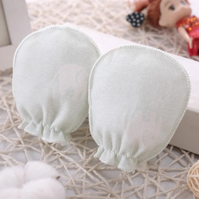 5-Pack Newborn Cotton Cartoon Mittens - Soft, Reusable Baby Gloves (0-3M)