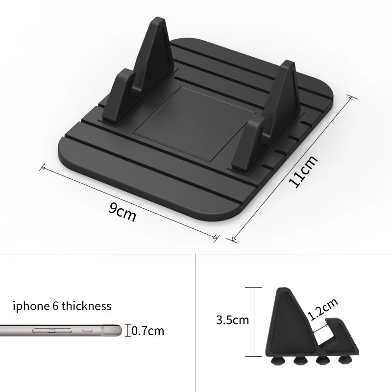 Universal Non-Slip Car Dashboard Phone & GPS Holder - Silicone Mat for Smartphones