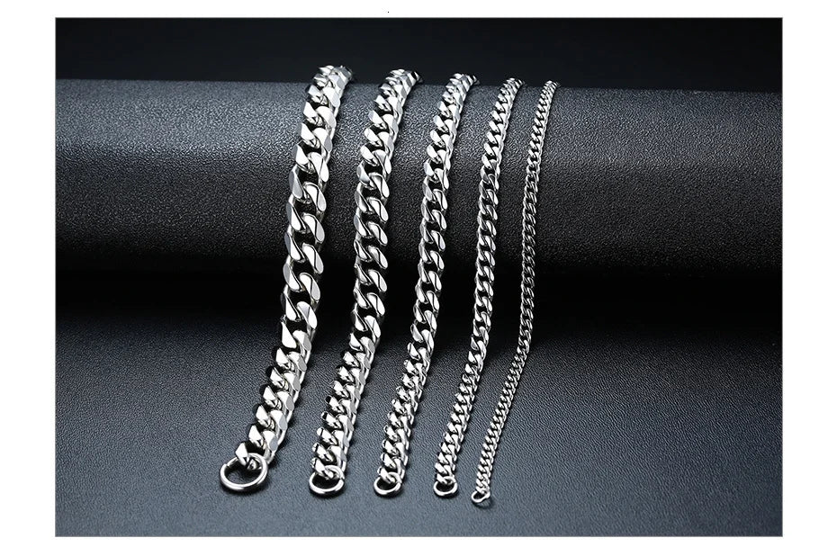 Vnox Chunky Miami Curb Chain Bracelet - Stainless Steel Cuban Link for Men, Classic Punk Jewelry