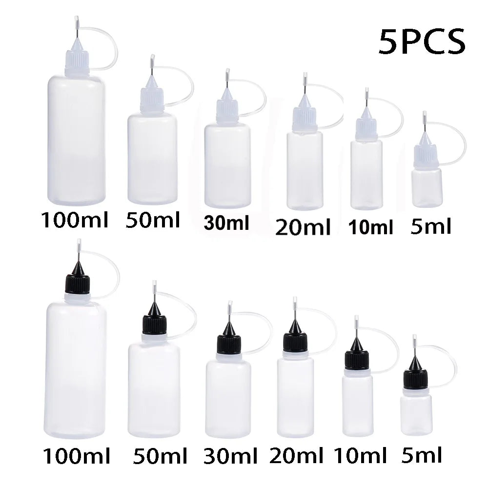 Multi-Size Reusable Needle Tip Glue Bottles for DIY Paper Crafts & Scrapbooking