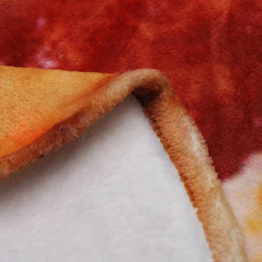 Cozy Coral Fleece Tortilla Pizza Blanket - Fluffy, Plush & Warm Mexican Round Throw