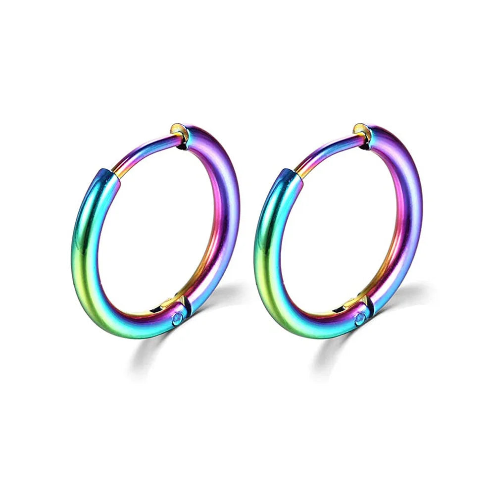 Trendy Stainless Steel Hoop Earrings - Unisex Cartilage Jewelry