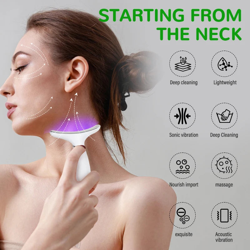 Revitalizing Face & Neck Vibration Massager - Skindion Beauty Device for Home Use