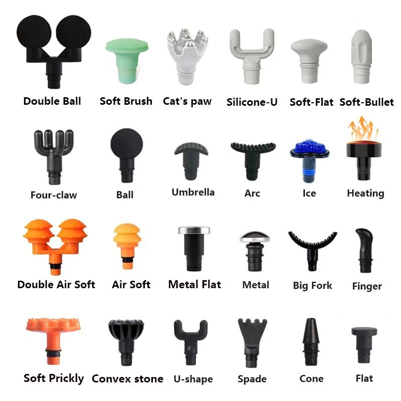 Universal 19mm Fascia Gun Massage Heads - Various Styles