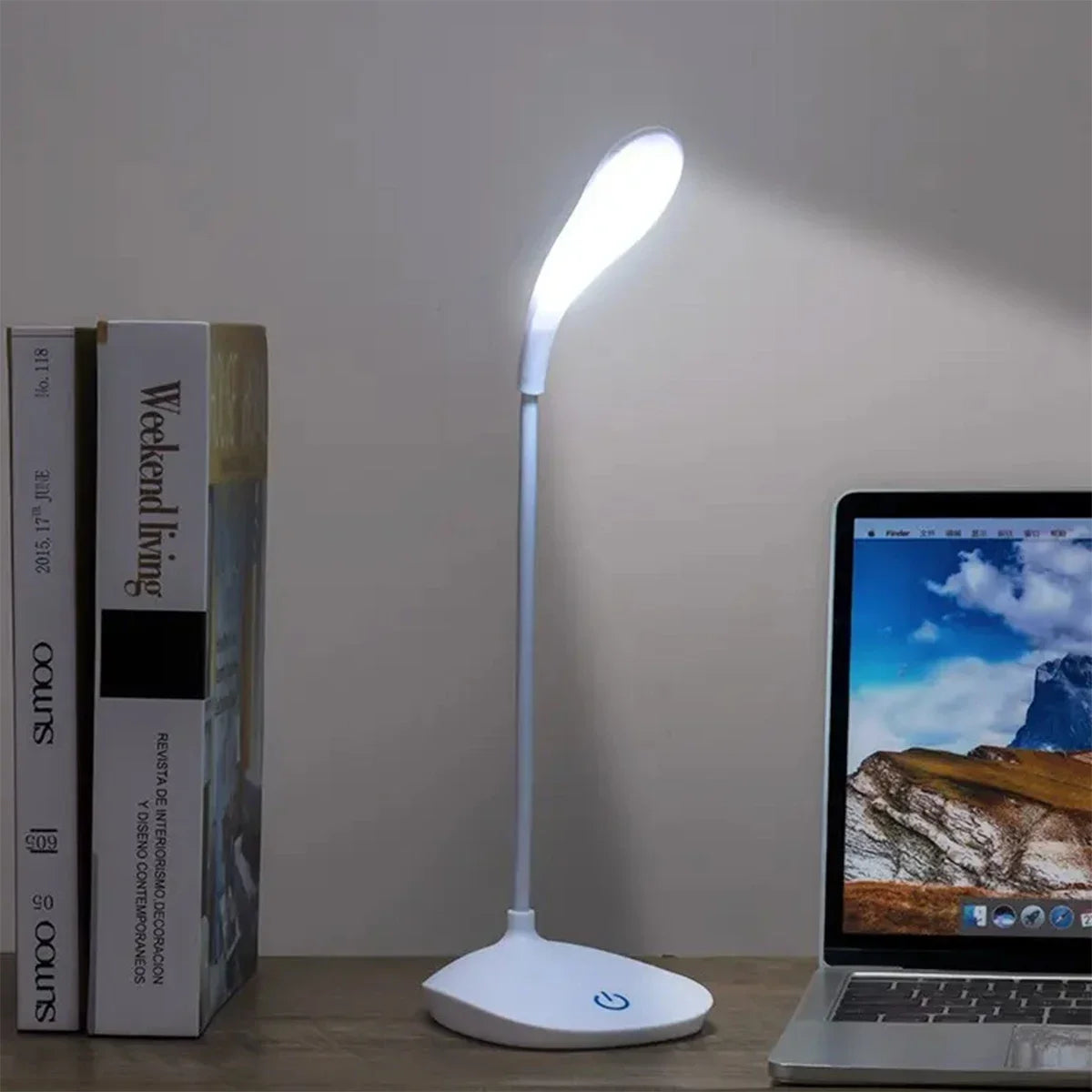 Portable LED Desk Lamp - USB Rechargeable, Touch Dimming, Eye-Friendly Light for Office & Study