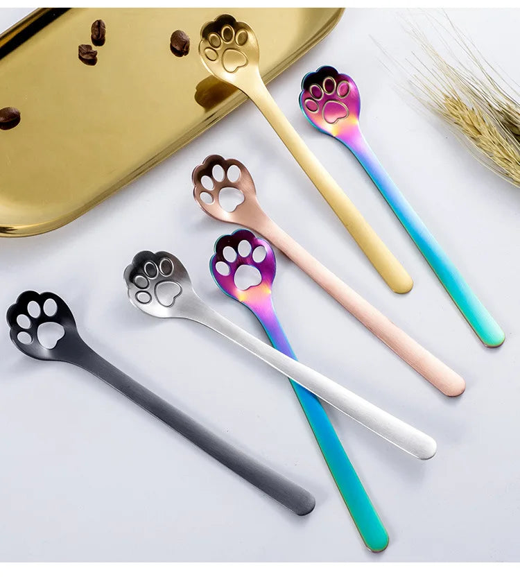 Adorable Cat Claw Stainless Steel Spoon for Ice Cream, Coffee & Desserts