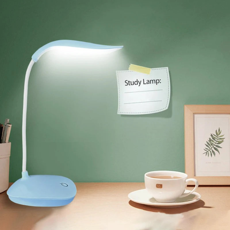 Portable LED Desk Lamp - USB Rechargeable, Touch Dimming, Eye-Friendly Light for Office & Study