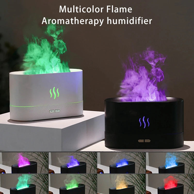 Color-Changing USB Cool Mist Humidifier & Essential Oil Diffuser - Flame Effect