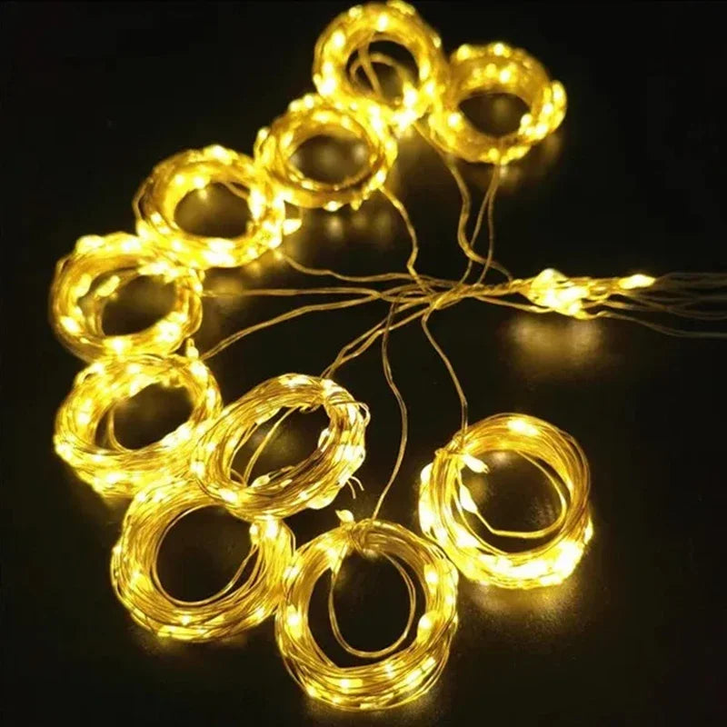 Enchanting 3M LED Curtain Lights - 8-Mode USB Fairy Garland for Home, Garden, Holidays & Weddings