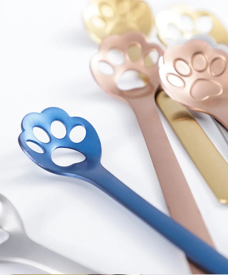 Adorable Cat Claw Stainless Steel Spoon for Ice Cream, Coffee & Desserts