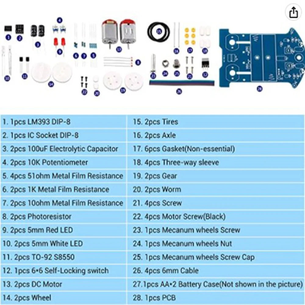 DIY Smart Car Electronics Kit - Line Following Robot for STEM Students