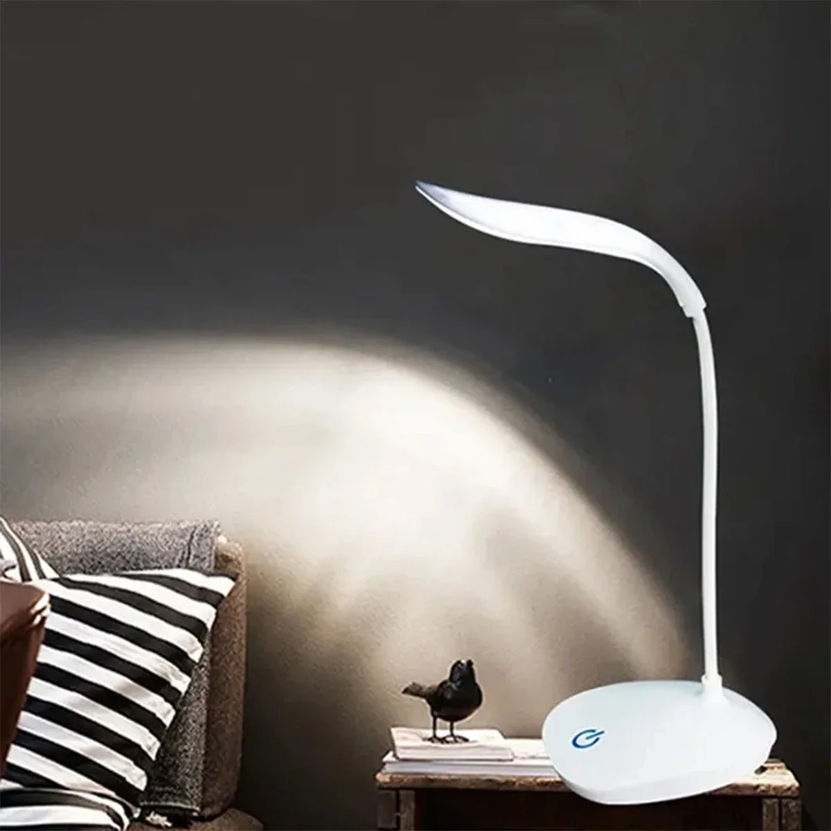 Portable LED Desk Lamp - USB Rechargeable, Touch Dimming, Eye-Friendly Light for Office & Study