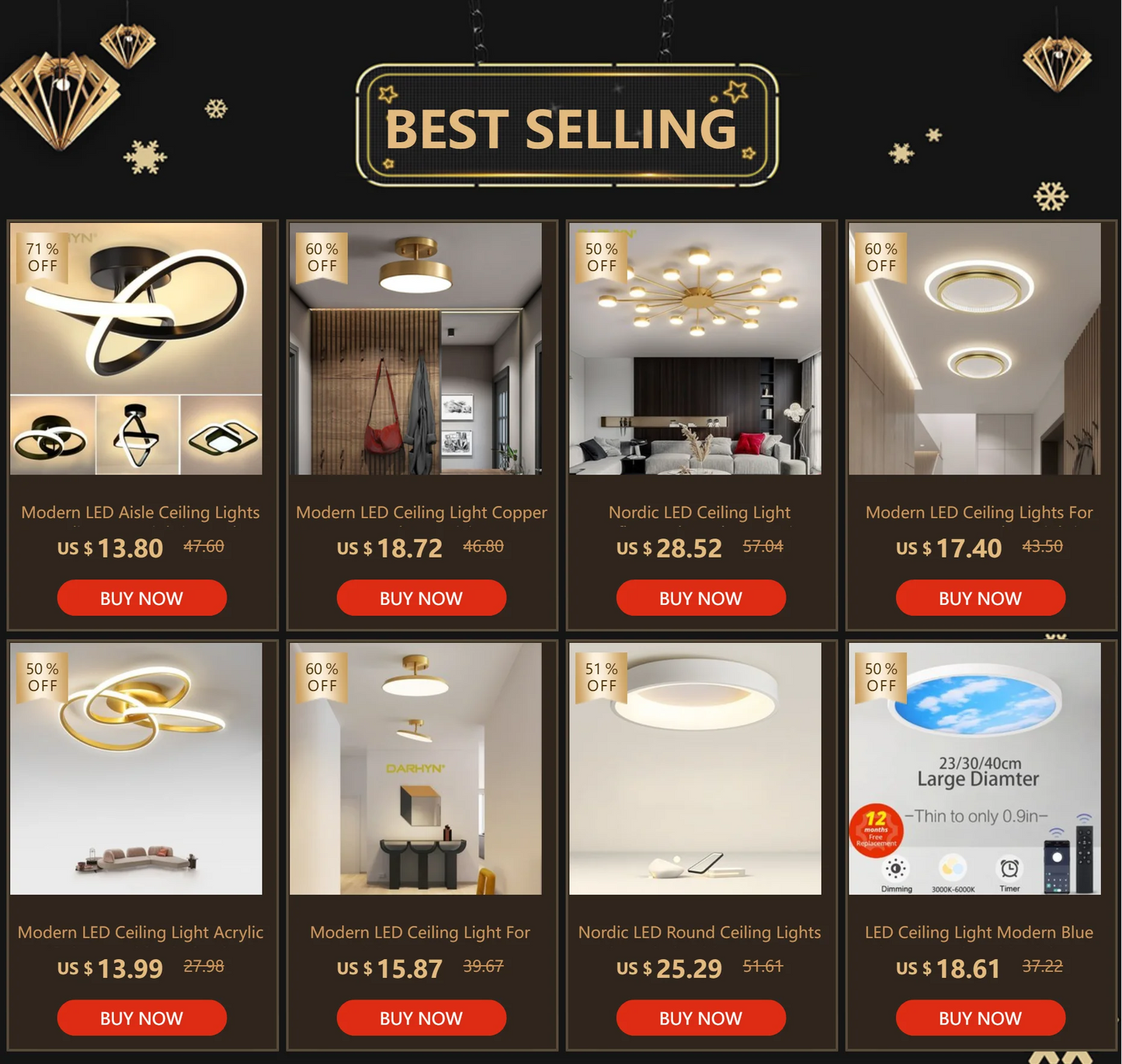 Chic Dual-Ring LED Ceiling Light - Modern, Creative Design for Hallway, Balcony, Office