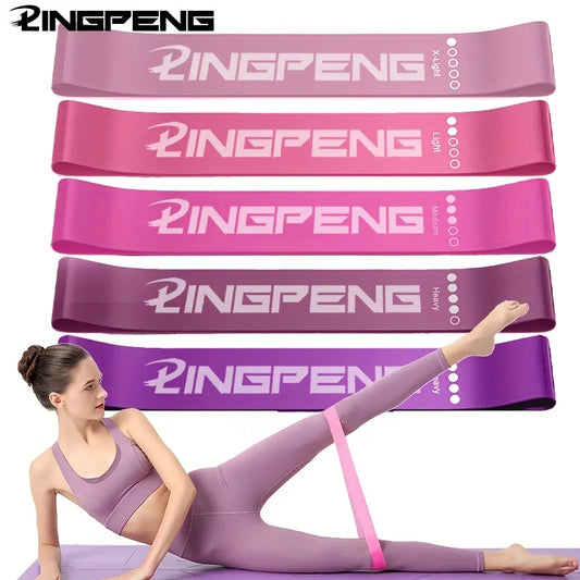 5-Pack Yoga Resistance Bands - Elastic Fitness Bands for Pilates, Gym & Home Workouts