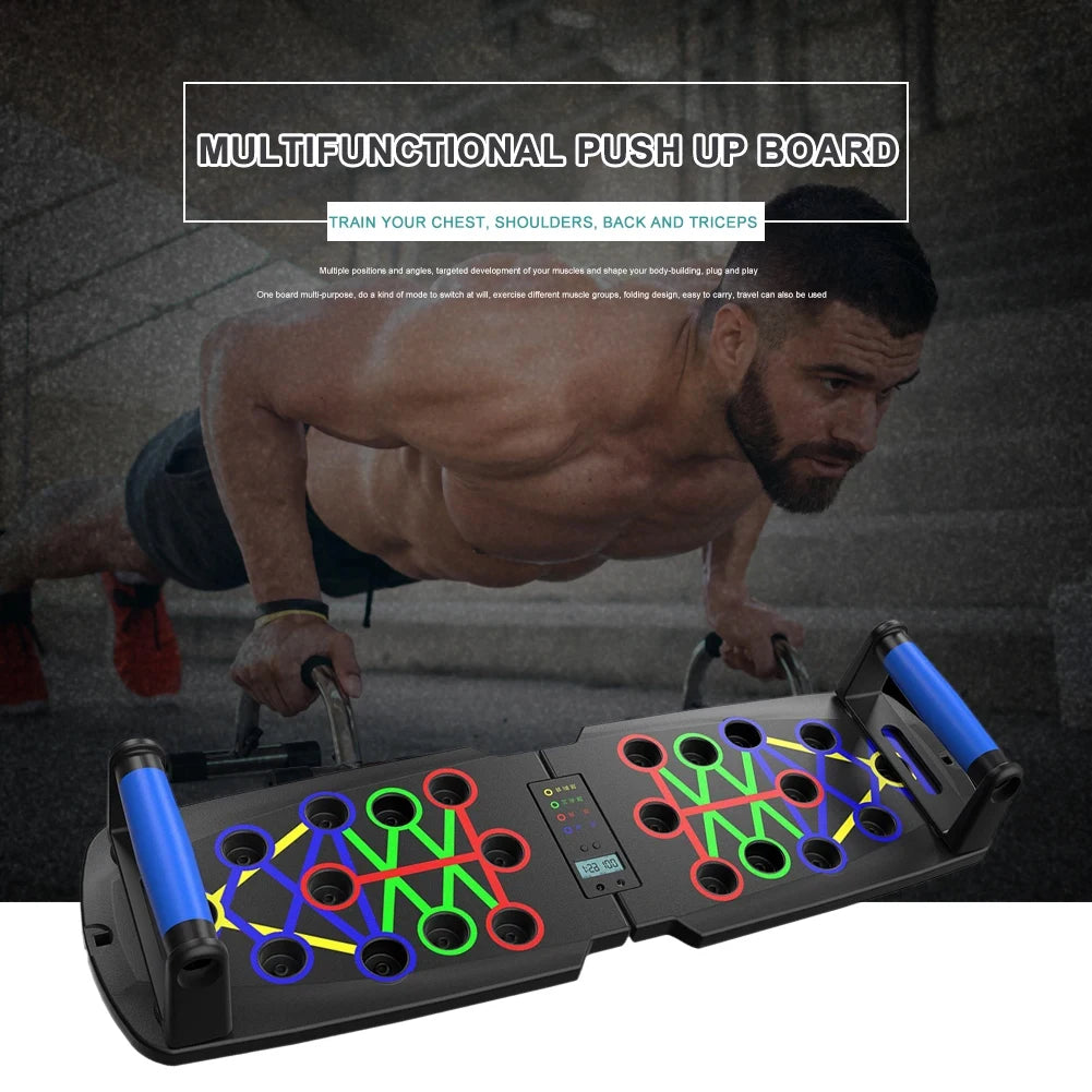 Foldable Push-Up Board: Automatic Strength Trainer for Chest, Abs, Arms & Back - Home Gym Fitness