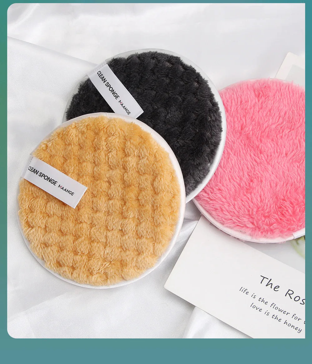 Eco-Friendly Pink Makeup Removal Puff - Soft, Chemical-Free Cleansing Pad for All Skin Types