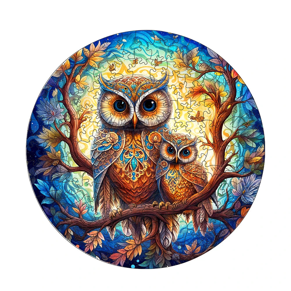 Charming Wooden Owl Jigsaw Puzzle - Fun Brain Teaser for All Ages! Perfect Birthday Gift & Family Game