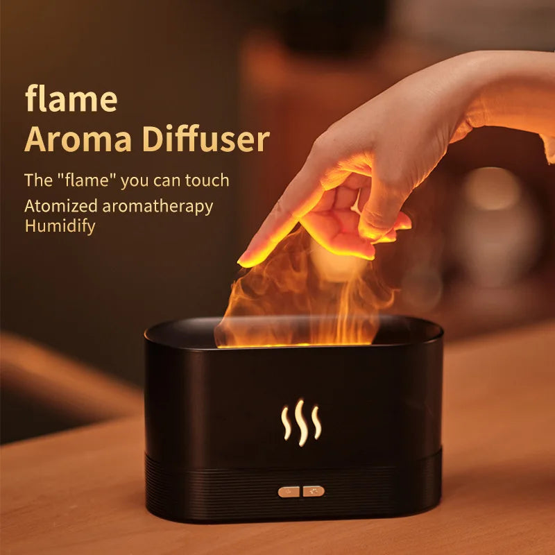 Color-Changing USB Cool Mist Humidifier & Essential Oil Diffuser - Flame Effect